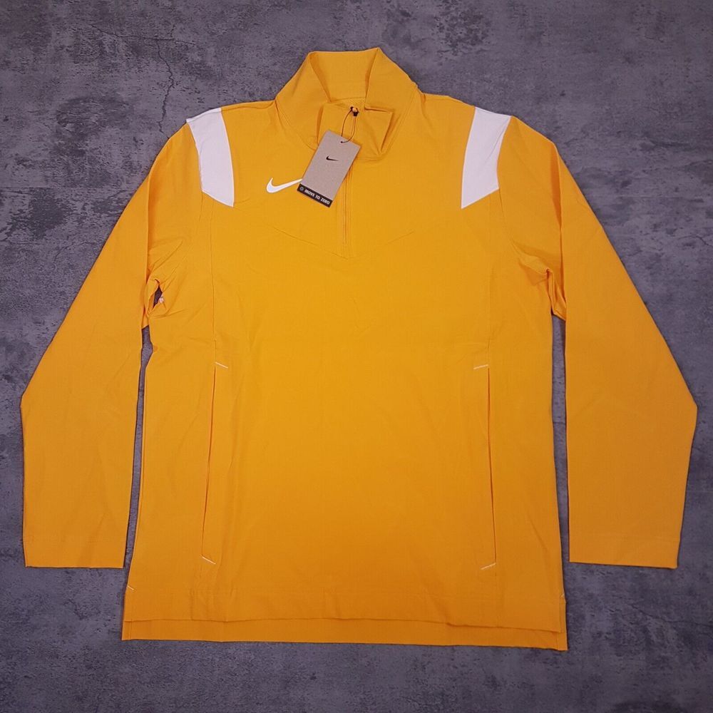 NIKE Coaches Performance 1/4 Zip Golf Jacket Men's Size‎ MEDIUM Gold Yellow
